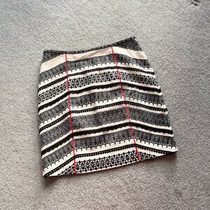 / Tabitha Anthropologie Lace Skirt 100% Cotton Printed Office Spring Summer US10